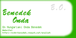 benedek onda business card